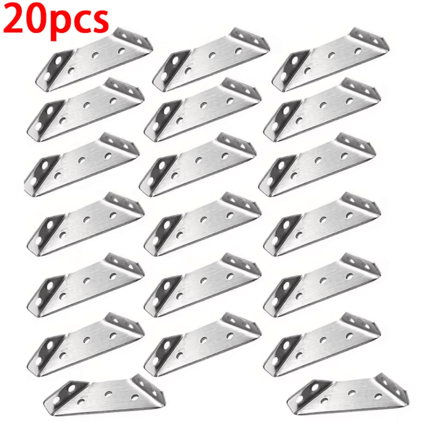 AngleLock Pro Stainless Steel 90° Corner Brackets – Heavy-Duty Furniture Reinforcement Connectors (10–50PCS Set)