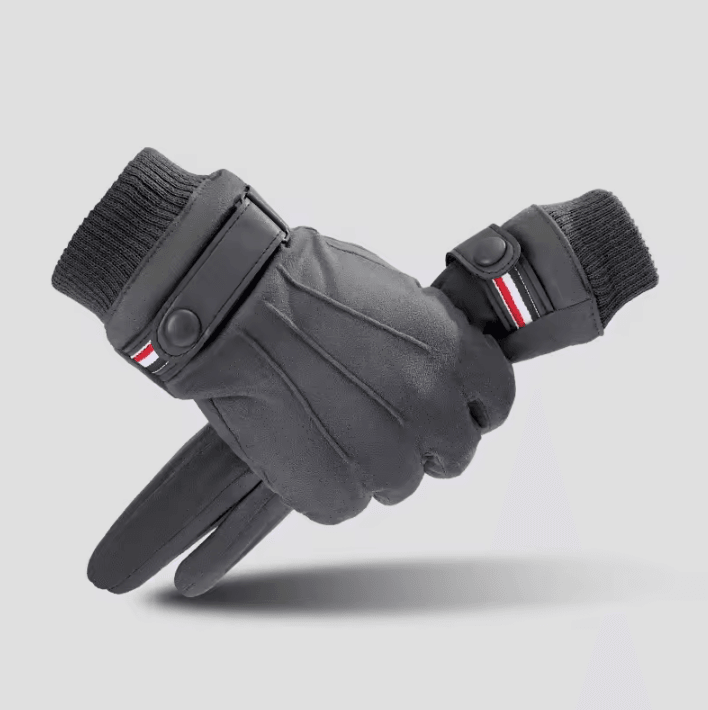 ThermaGrip Winter Cycling Gloves – Touchscreen Suede Riding Gloves for Cold Weather