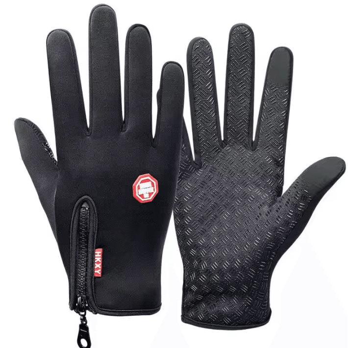 FrostGrip Zip Winter Cycling Gloves – Windproof Touchscreen Riding Gloves with Anti-Slip Control