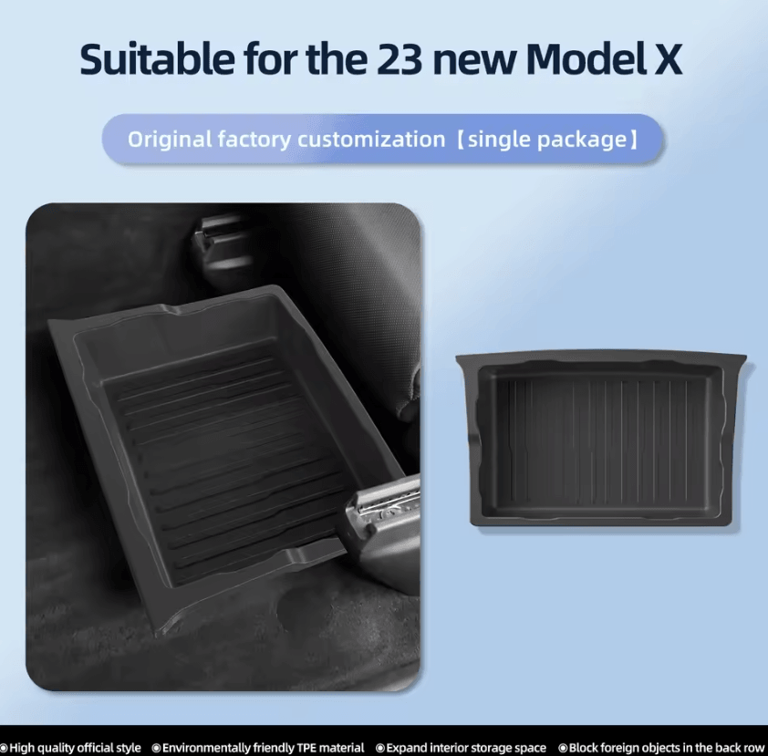 Tesla Model X Under Seat Storage Drawer – Hidden Organizer Box for 2023–2026 Interior Upgrade