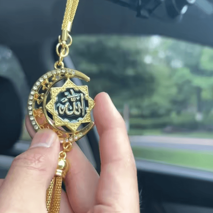 Islamic Style Car Hanging Ornament – Elegant Faith-Inspired Rearview Mirror Accessory