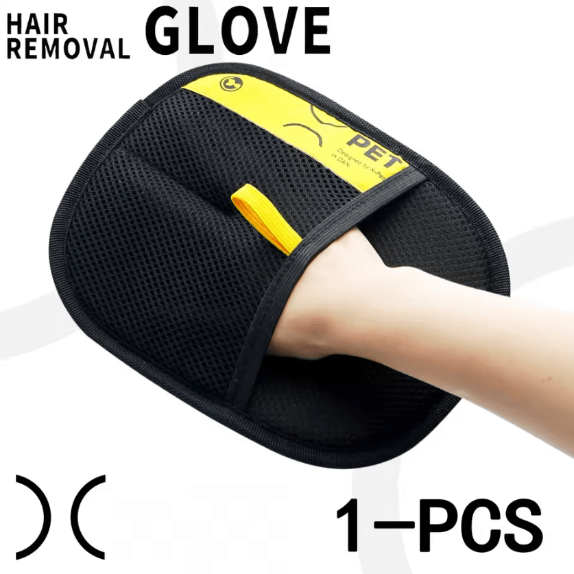 Reusable Pet Hair Remover Grooming Gloves with Lint Roller
