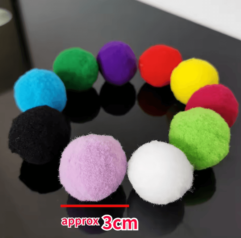 10PCS Colorful Plush Ball Cat Toys for Interactive Indoor Play