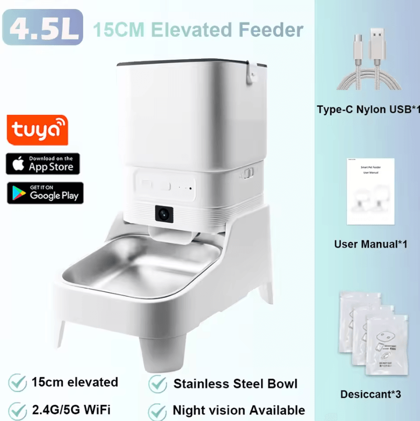 Smart Automatic Pet Feeder with 1080P HD Camera & App Control