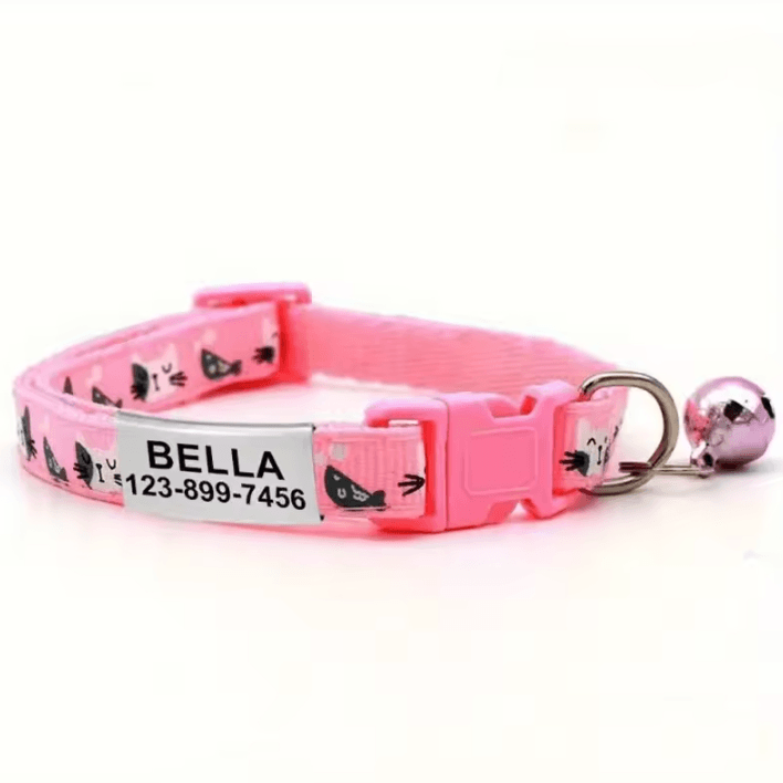 GlowTag Personalized Pet Collar with Bell & Custom Nameplate