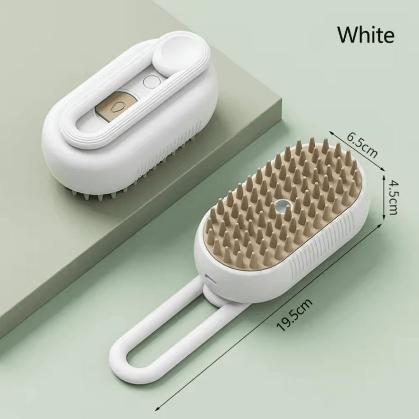 3-in-1 Rechargeable Pet Steam Brush for Grooming, Massage & Deshedding