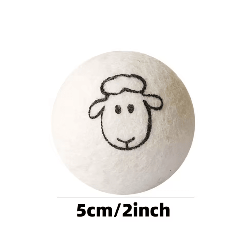 SoftPounce Wool Felt Cat Ball Toys for Quiet Interactive Play