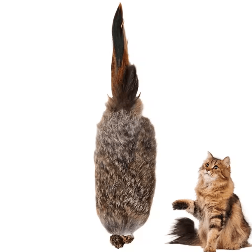 Fluffy Bunny Fur Cat Kicker Toy – Interactive Plush Hunting Toy for Indoor Cats