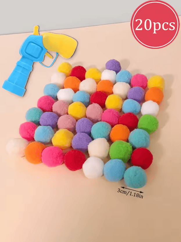 PounceBlaster Interactive Cat Toy Launcher – Plush Ball Shooting Game for Indoor Cats