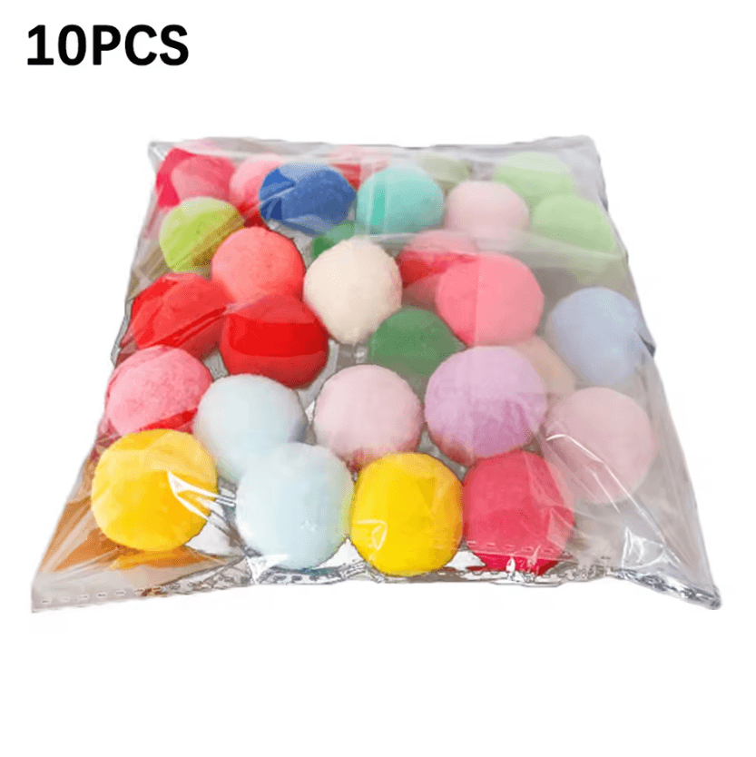 Mini Plush Pom Pom Cat Toy Set