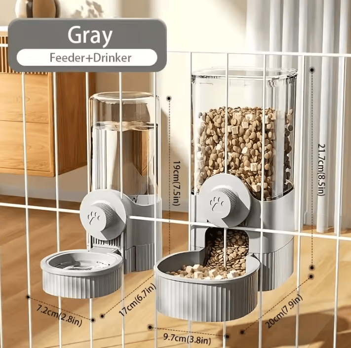 Hanging Gravity Pet Feeder & Water Dispenser Set – Automatic Food & Water Station for Cats, Dogs & Small Pets