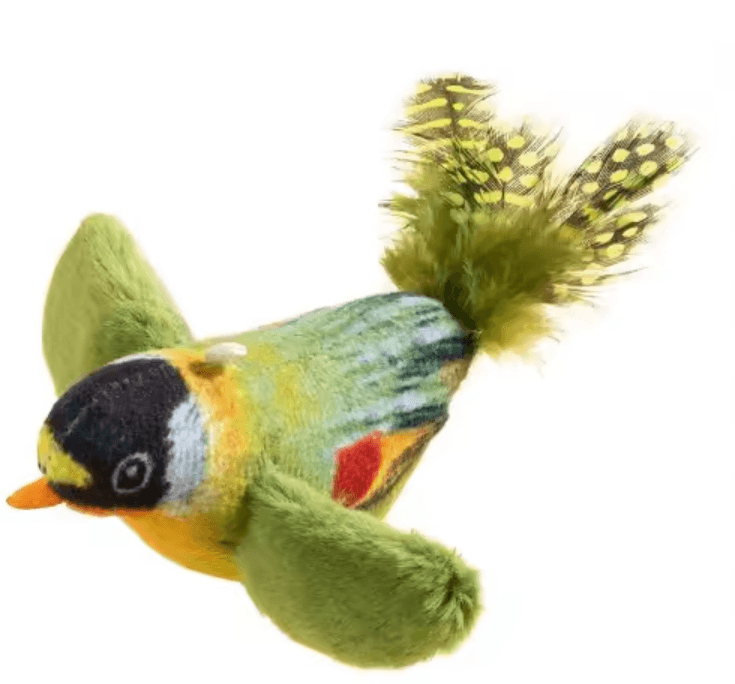 Rechargeable Flapping Bird Cat Toy – Touch-Activated Chirping Plush Toy with Catnip