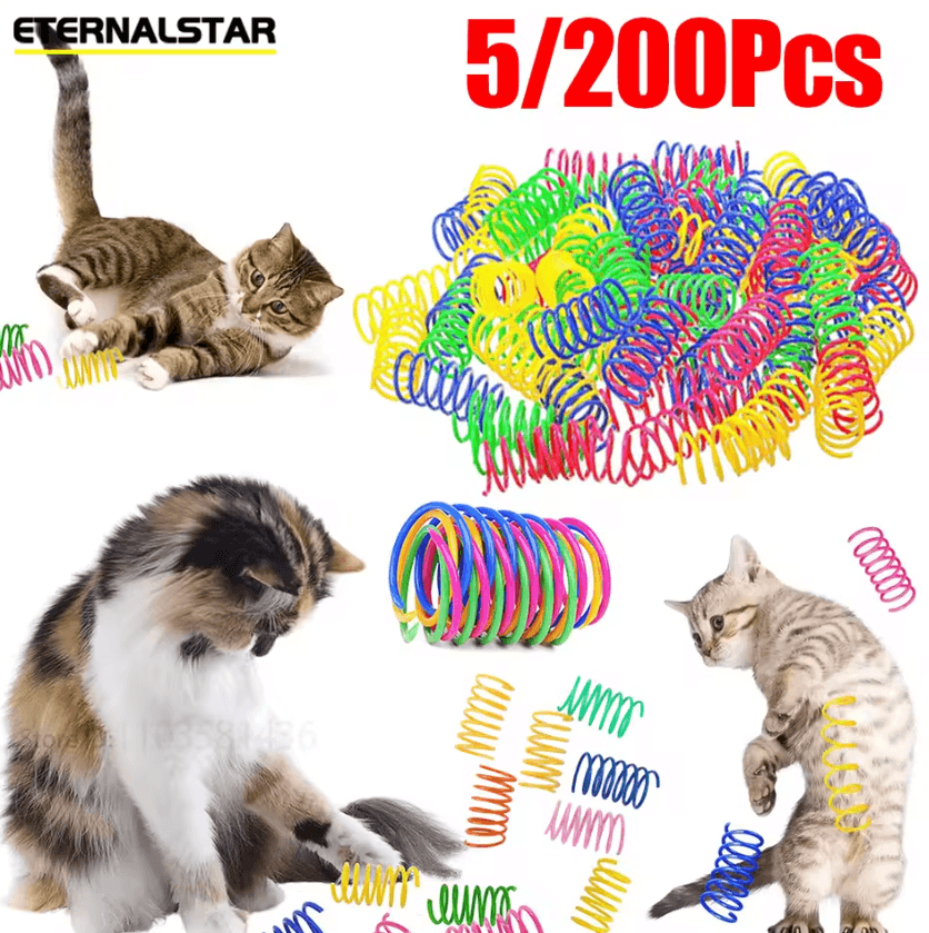 Colorful Spiral Cat Spring Toys – Interactive Bouncing Play Toys for Cats & Kittens