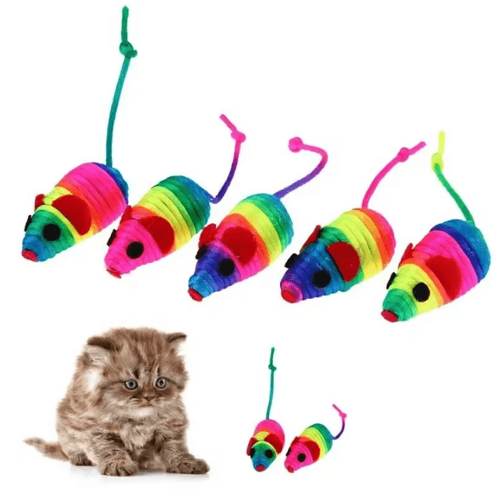 SqueakyMouse Plush Cat Toy Set (5-Pack)