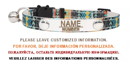 Personalized Bell Cat Collar Adjustable Breakaway Buckle Small Dog Collar Pet Supplies Nameplate Kitten Collar Accessory
