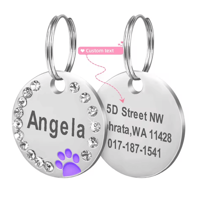 DiamondTag Personalized Stainless Steel Pet ID Pendant