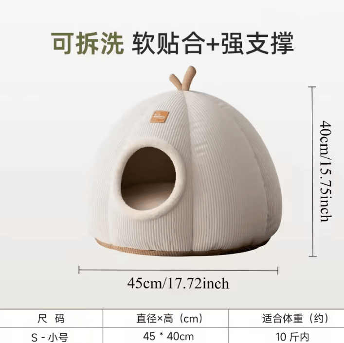 CozyYak Semi-Enclosed Cat Cave Bed