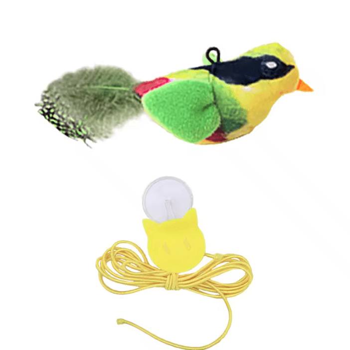 Realistic Bird Catnip Plush Cat Toy with Feathers