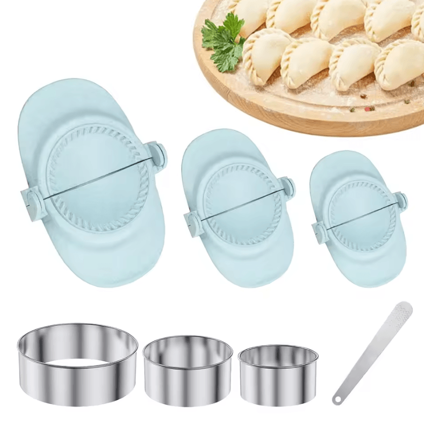 7-Piece Dumpling Maker Set Stainless Steel Dumpling Press with 3 Sizes