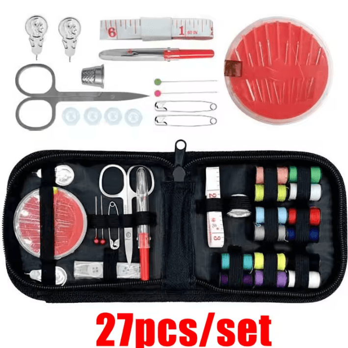 Portable Sewing Kit with Case Complete Sewing Supplies for Home, Travel and Emergency Repairs