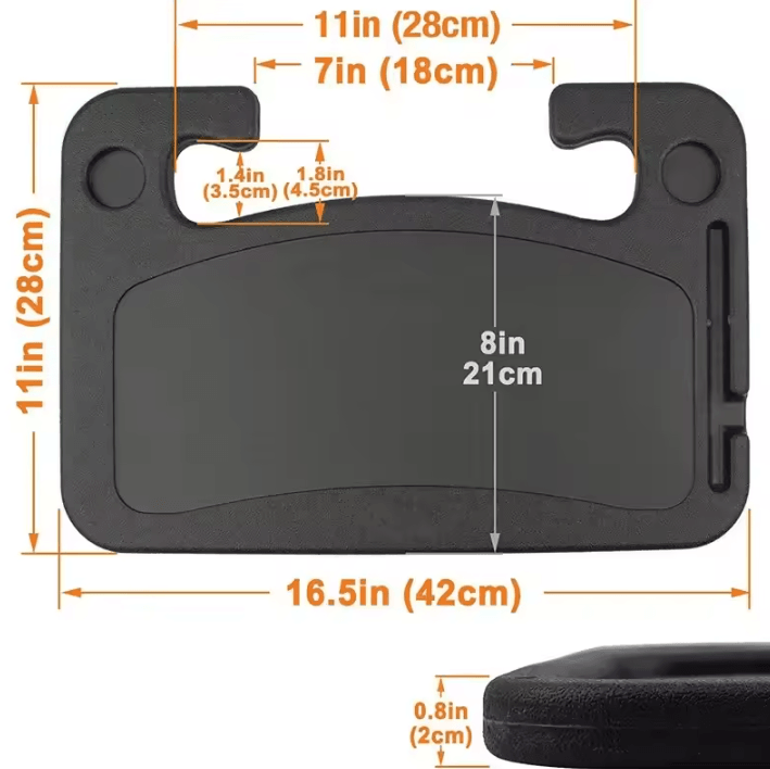 Multifunctional Car Steering Wheel Tray with Cup Holder and Writing Desk