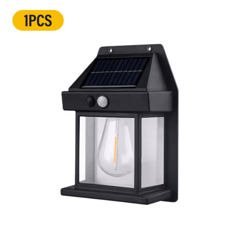 Solar Motion Sensor Wall Light – IP65 Waterproof Solar Security Light with LED Tungsten Glow for Patio, Porch & Garage