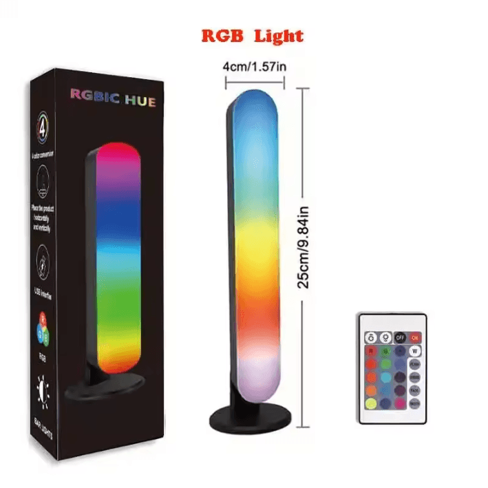 RGB Sound Reactive Light Bar โ Music Rhythm Light USB Rechargeable Desktop RGB Pickup Light for Gaming & Room Decor
