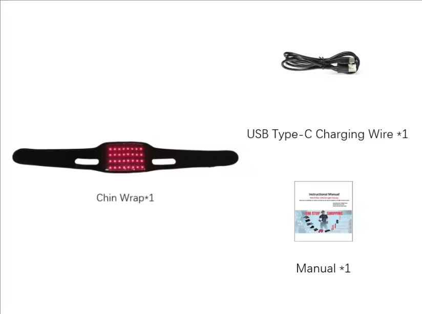 Wireless Red and Near Infrared Light Therapy Wrap for Face Neck and Chin