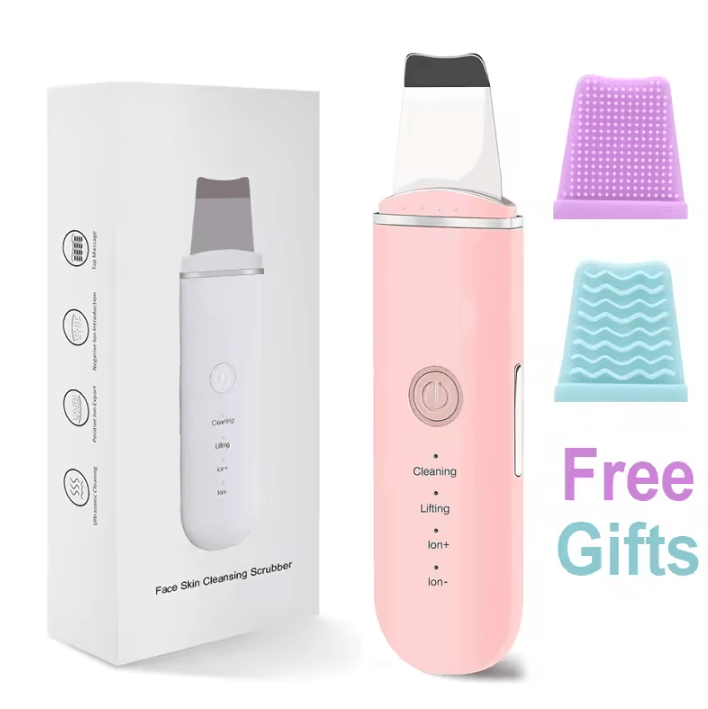 Ultrasonic Skin Scrubber Face Spatula Blackhead Remover Facial Cleansing Tool