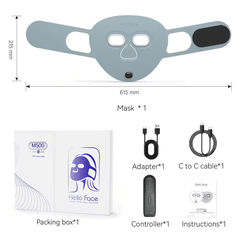Wireless Red Light Therapy Face Mask 510K Near Infrared LED Facial Mask for Home Skincare