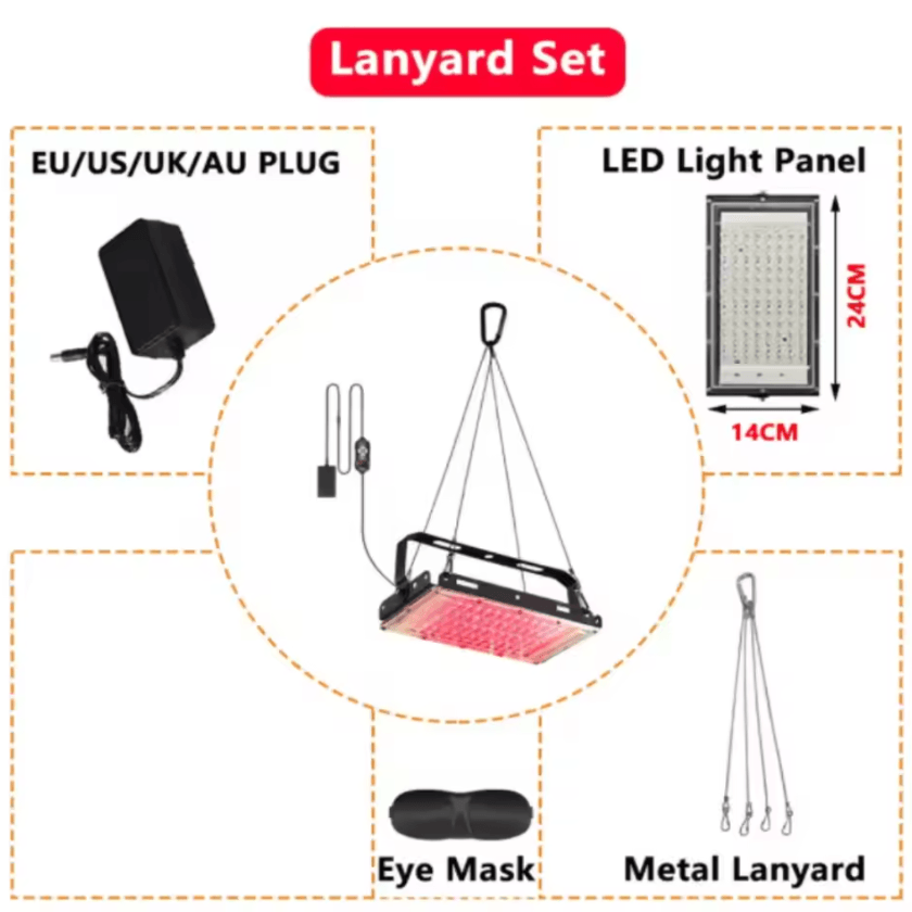 3 in 1 Red Light Therapy Panel 660nm and 850nm Infrared Light Lamp with Adjustable Stand