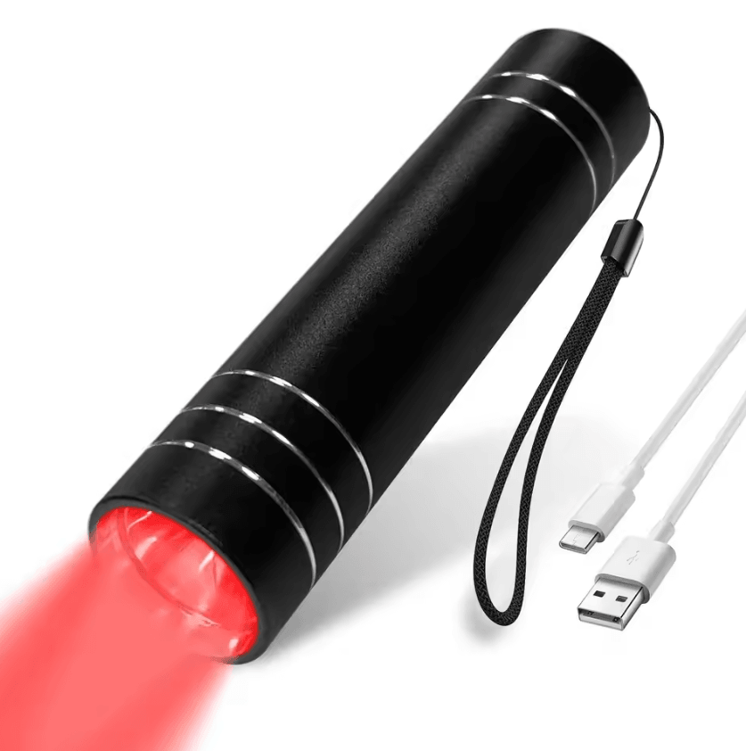 Red & Blue LED Light Therapy Flashlight for Targeted Skin Care