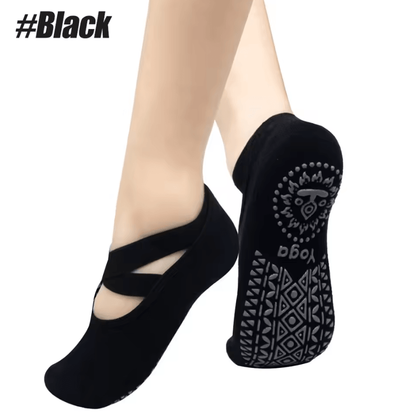 Non Slip Yoga Socks with Straps for Pilates Barre Ballet and Dance