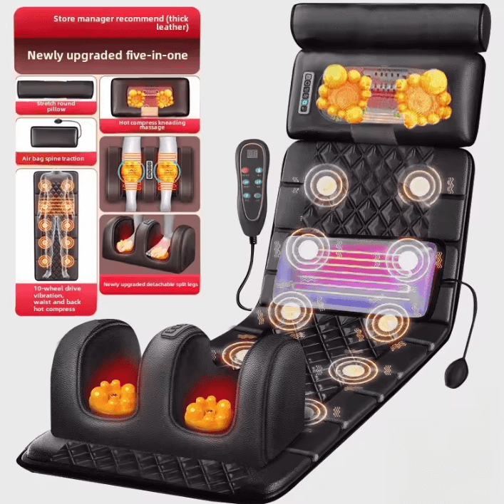 Electric Full Body Massage Mattress with Heat and Airbag Compression for Neck Back and Waist Relaxation