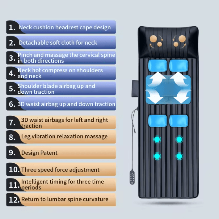 Full Body Massage Mat with Heated Neck Massager Air Compression and Lumbar Traction
