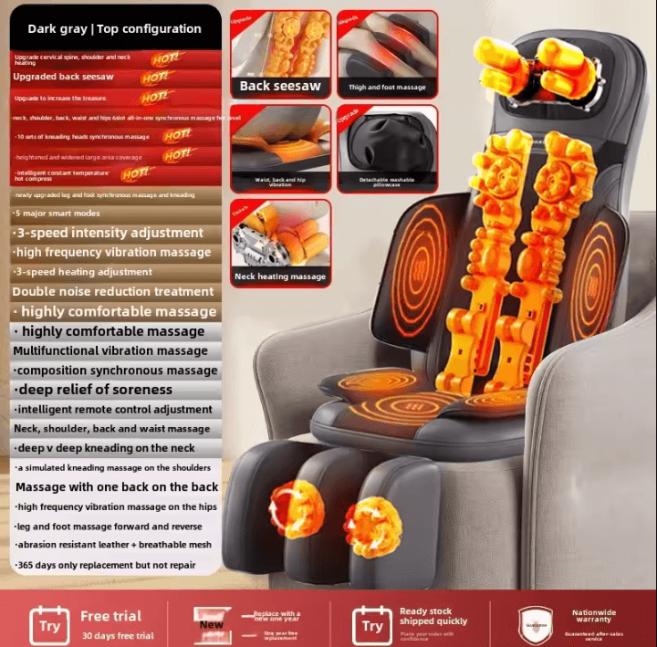 Multifunctional Massage Cushion with Heat for Full Body Neck Shoulder Back and Waist