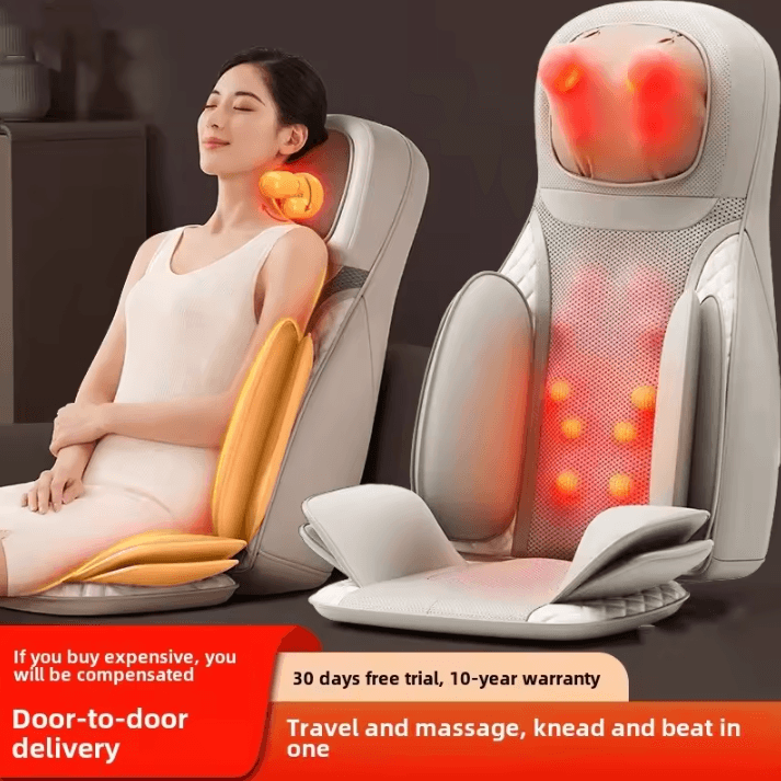 Airbag Shiatsu Massage Chair Pad with Heat – 3D Neck and Back Massager for Full Body Relaxation