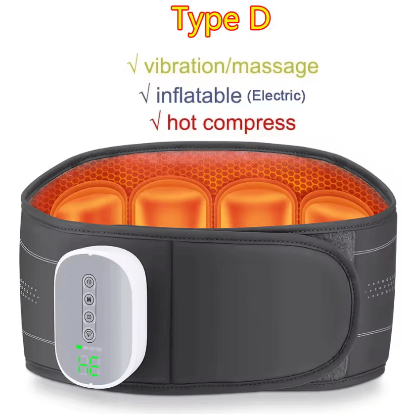 Inflatable Lumbar Support Belt – Heated Waist Massager with Vibration for Lower Back Comfort