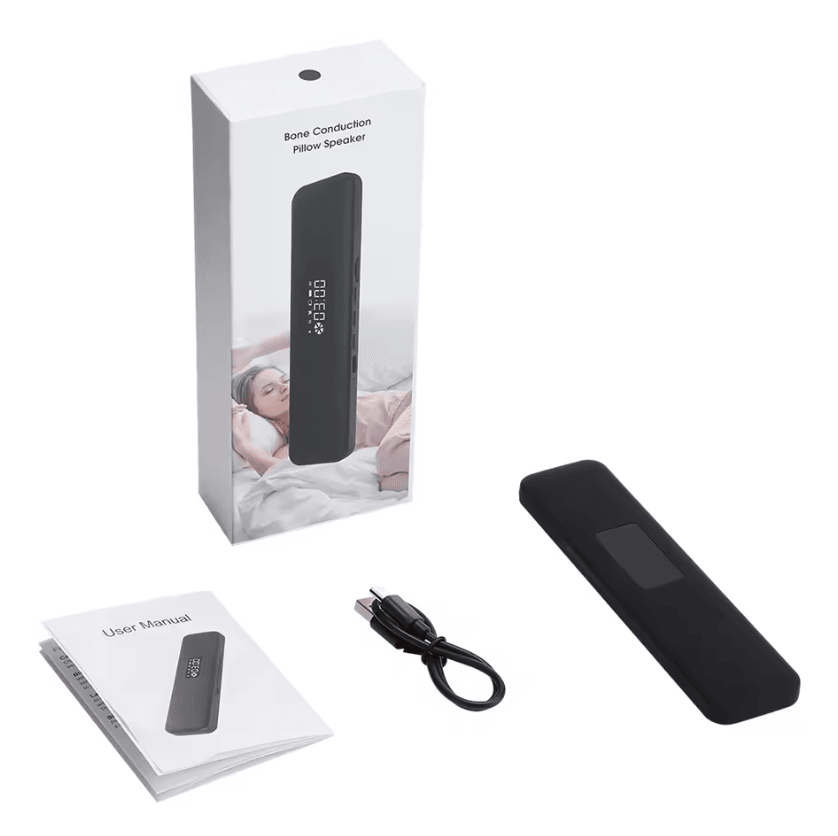 Bone Conduction White Noise Bluetooth Speaker – Wireless Soundbar with LED Display, TF Card, MP3 Player & Timer