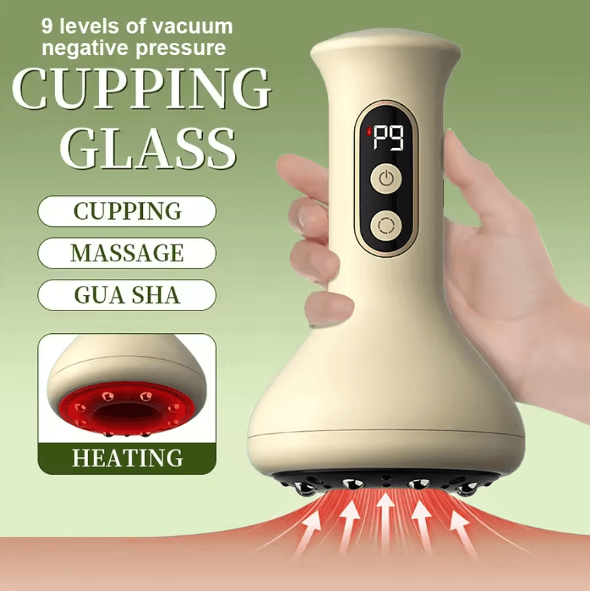 Smart Electric Cupping Massager with 9-Level Vacuum Suction, Heat & Red Light Therapy