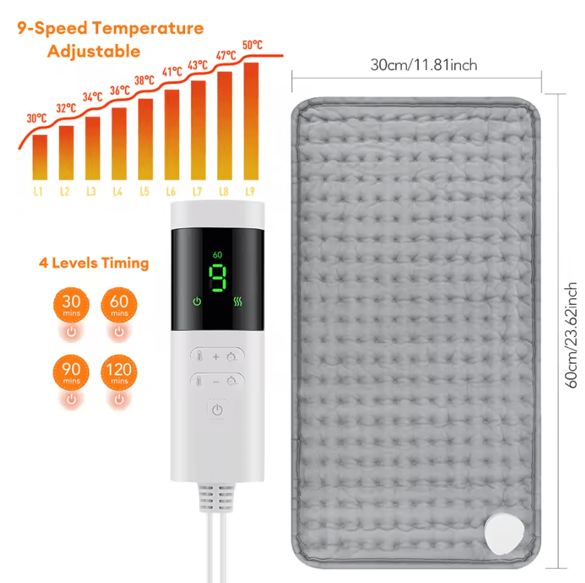 Electric Heating Pad Blanket for Neck, Back, Shoulders & Full-Body Warmth