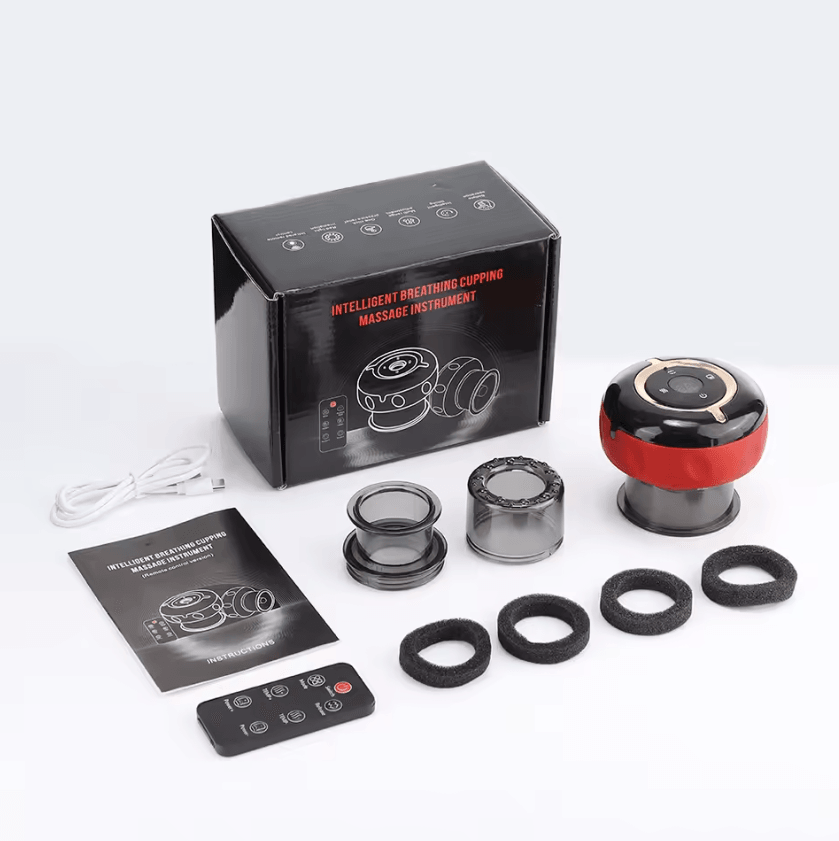 Smart Electric Cupping Massager with Heat, Red Light & Remote Control