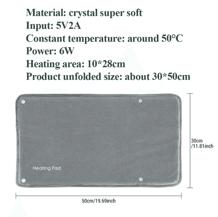 USB Electric Heating Pad – Portable Heating Pad for Hands, Abdomen & Feet with Constant Temperature Warmth