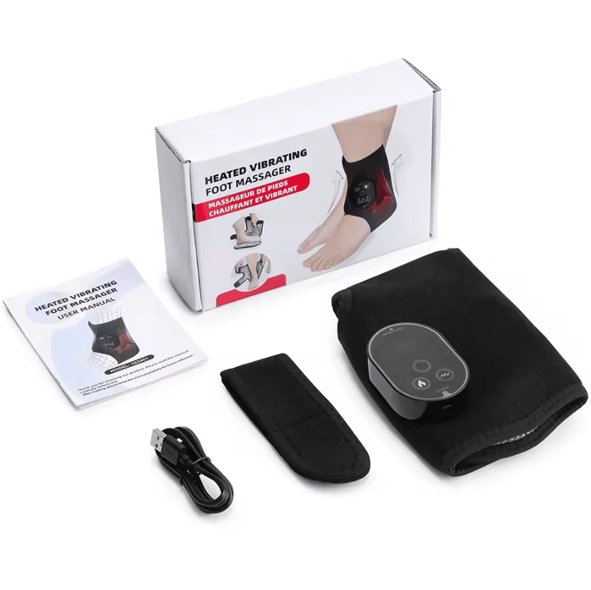 Rechargeable Foot Massager with Heat & Vibration – Heated Foot Massager for Ankle & Calf Relaxation