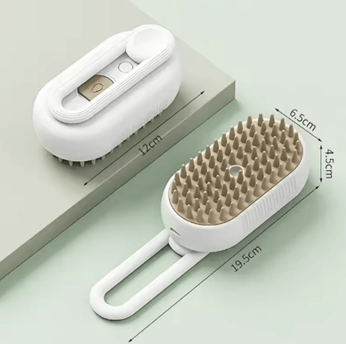 Steam Spray Pet Grooming Brush – Foldable Self-Cleaning Massage Brush for Cats & Dogs