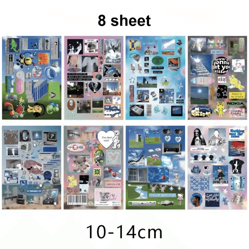 Retro Dreamcore Y2K Die-Cut Stickers for Junk Journal Scrapbook Collage