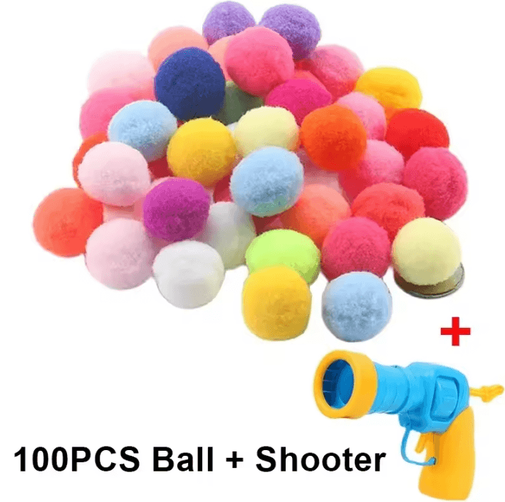 Interactive Plush Ball Cat Toy Launcher for Indoor Cats