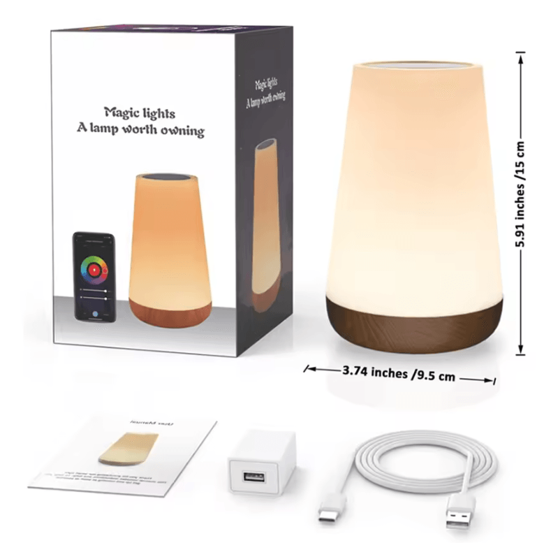 Tuya WiFi Smart LED Table Lamp with App & Voice Control for Bedroom, Desk & Home