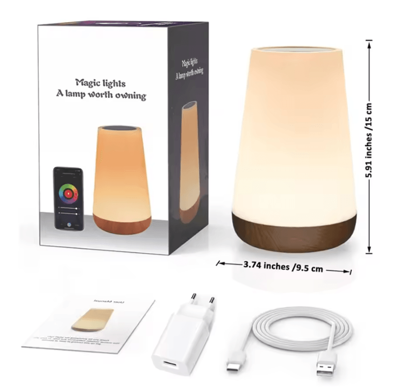 Tuya WiFi Smart RGB Table Lamp with App & Voice Control for Bedroom & Bedside