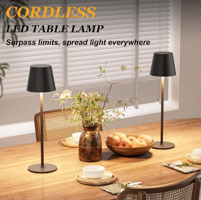 RGB Cordless Table Lamp with Touch Control & Rechargeable Battery for Bedroom & Nightstand